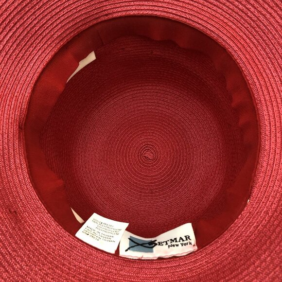 Betmar New York Wide Brim Hat Red Purple Flower Statement Summer Church Derby main image 6
